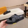 LouisVuittonMen_sBlackMonogramSlides_2 LOUIS VUITTON Men's Monogram Eclipse Canvas Slides