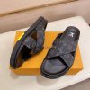 LouisVuittonMen_sBlackMonogramSlides_7 LOUIS VUITTON Men's Monogram Eclipse Canvas Slides