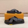 LouisVuittonMen_sBlackMonogramSlides_8 LOUIS VUITTON Men's Monogram Eclipse Canvas Slides
