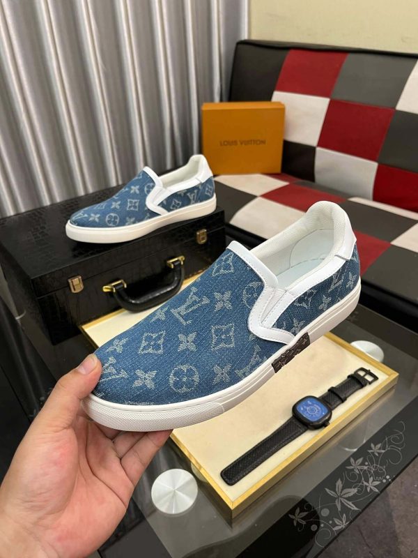 LV Blue Monogram Denim Slip-On Sneaker