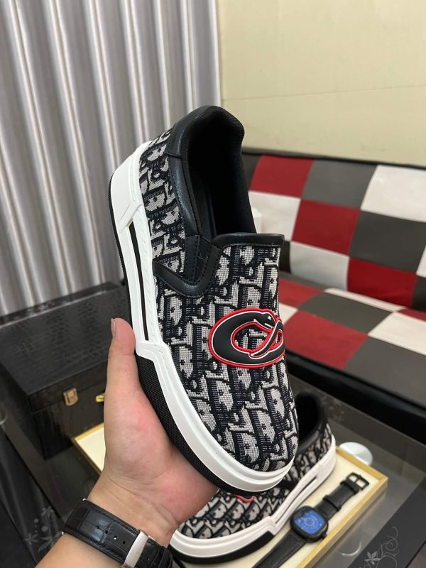 Dior Oblique Jacquard Slip-On Sneaker with Serpent print