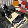 Louis Vuitton Men's Trainer in Black Leather and Monogram Mesh