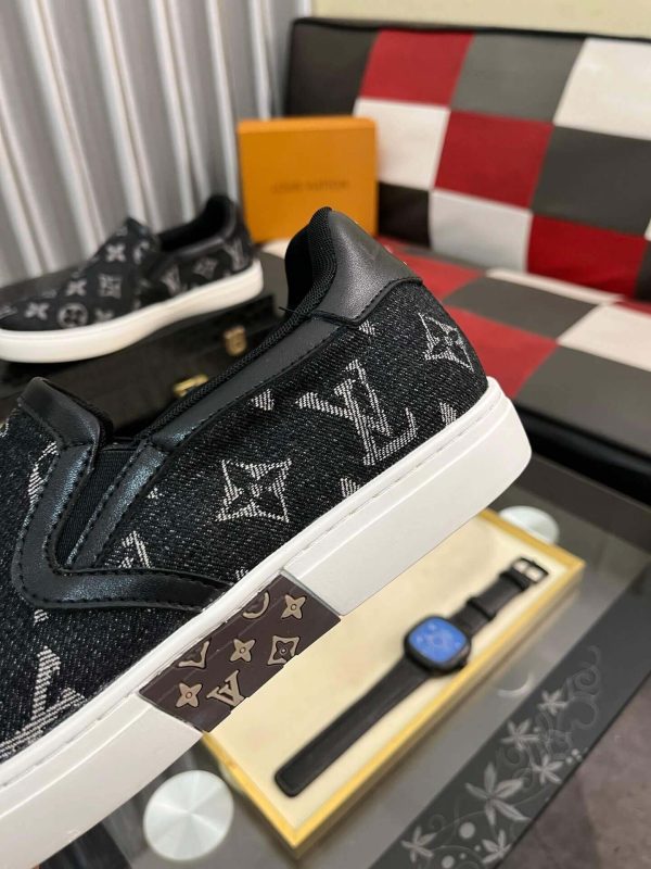 LV Black Monogram Denim Slip-On Sneaker