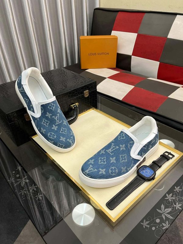 LV Blue Monogram Denim Slip-On Sneaker