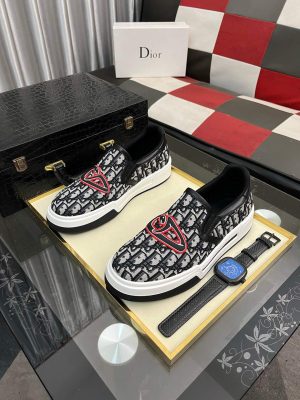 Dior Oblique Jacquard Slip-On Sneaker with Serpent print