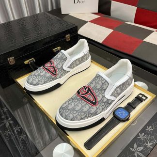 Dior Oblique Jacquard Slip-On Sneaker with Serpent print