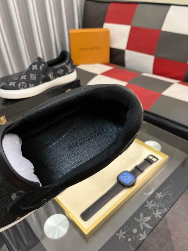 LV Black Monogram Denim Slip-On Sneaker
