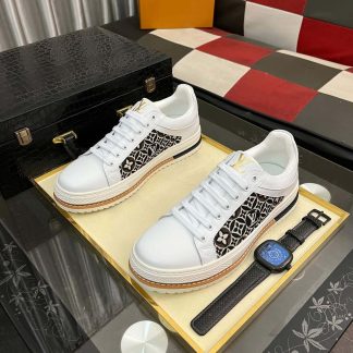 Louis Vuitton Men's Sneakers in Black Monogram Denim and White Leather