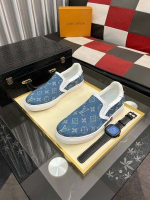 LV Blue Monogram Denim Slip-On Sneaker
