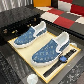 LV Blue Monogram Denim Slip-On Sneaker
