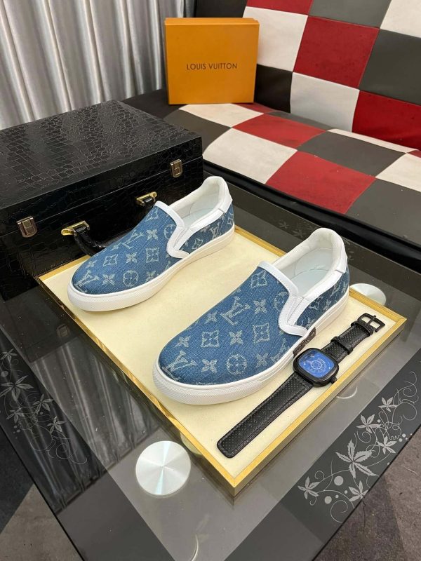 LV Blue Monogram Denim Slip-On Sneaker