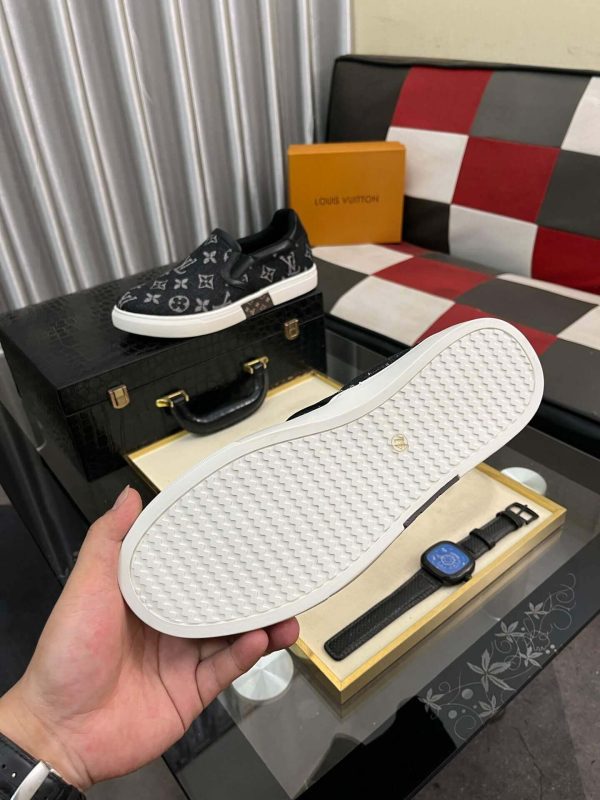 LV Black Monogram Denim Slip-On Sneaker