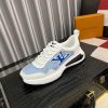 LouisVuittonMen_sSneakers_4_a46ba46f-9e49-40cb-9f02-726350e1a64b Louis Vuitton Men's Trainer in White Leather and Blue Monogram Mesh