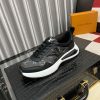Louis Vuitton Men's Trainer in Black Leather and Monogram Mesh