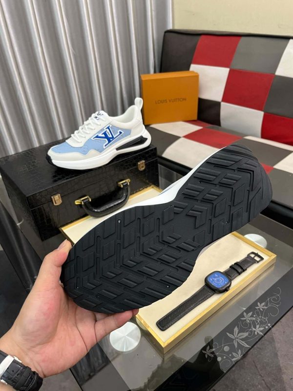 LouisVuittonMen_sSneakers_5_206d3437-0d40-4d40-b719-b3d85e585f43 Louis Vuitton Men's Trainer in White Leather and Blue Monogram Mesh