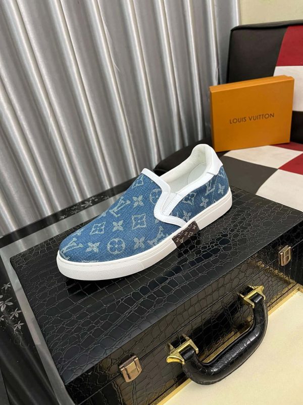 LV Blue Monogram Denim Slip-On Sneaker