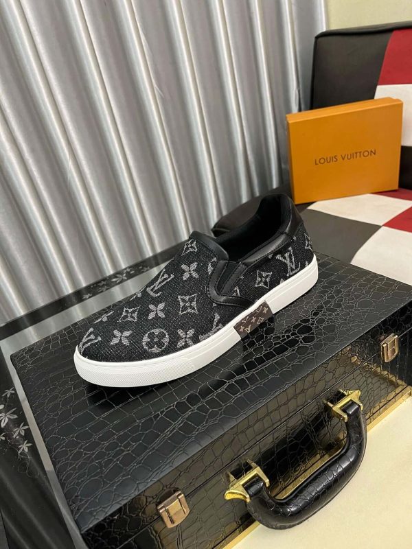 LV Black Monogram Denim Slip-On Sneaker