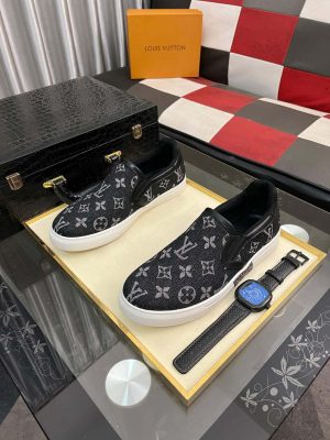 LV Black Monogram Denim Slip-On Sneaker