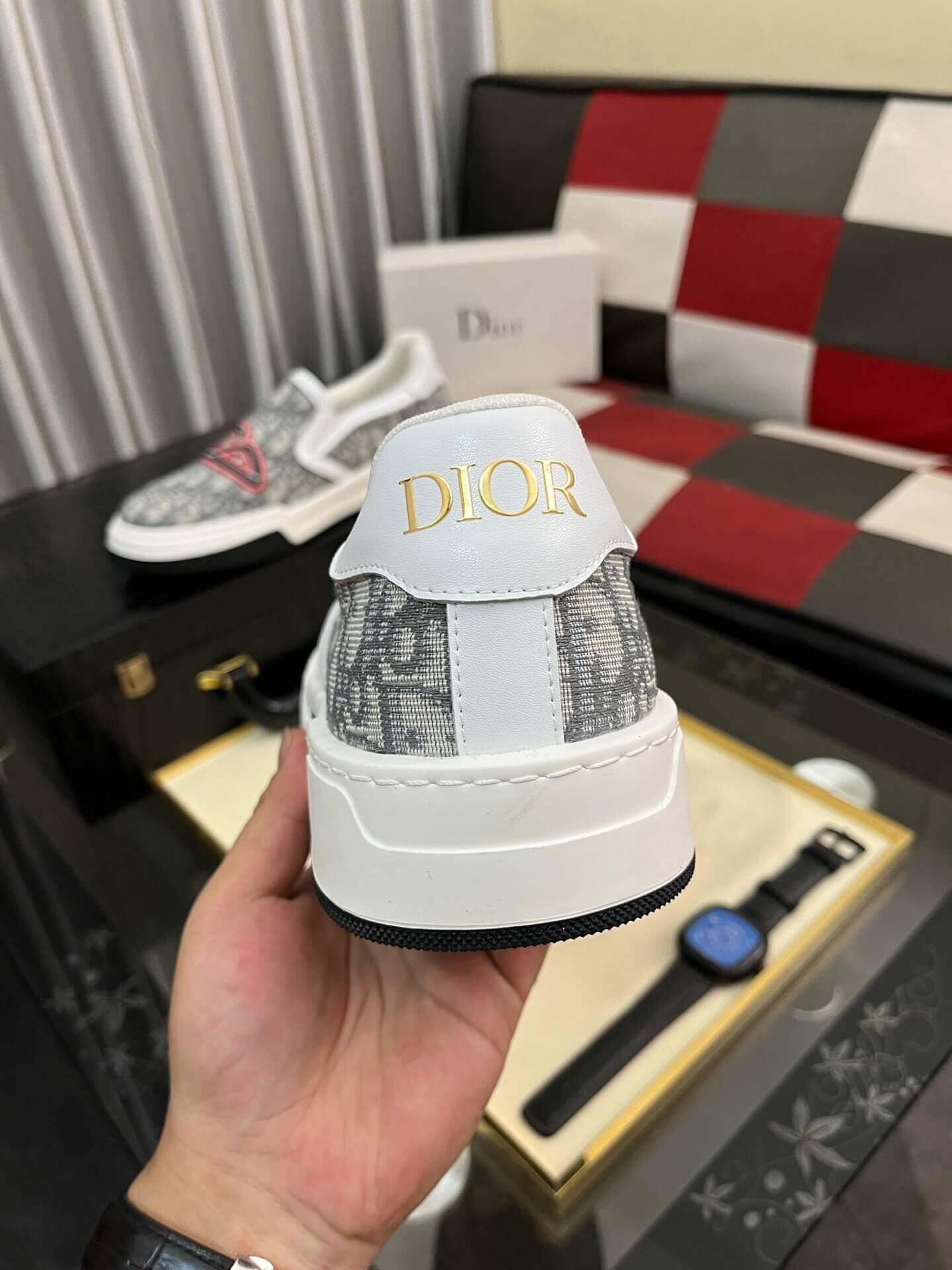 Dior Oblique Jacquard Slip-On Sneaker with Serpent print 9 Dior Oblique Jacquard Slip-On Sneaker with Serpent print - Image 9