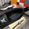 Louis Vuitton Men's Trainer in Black Leather and Monogram Mesh