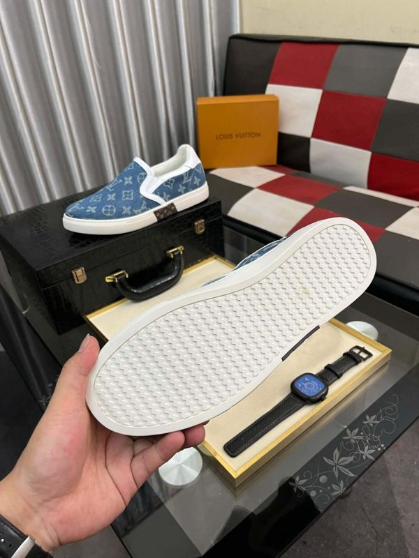 LV Blue Monogram Denim Slip-On Sneaker