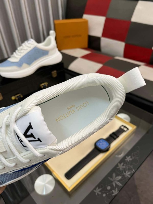 LouisVuittonMen_sSneakers_6_f1835f97-e08d-46cd-95f6-cc90f6739fac Louis Vuitton Men's Trainer in White Leather and Blue Monogram Mesh