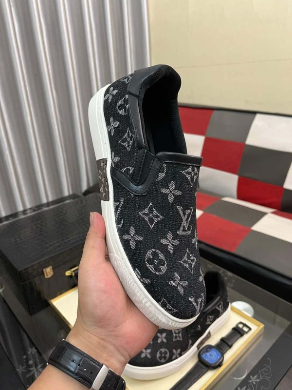 LV Black Monogram Denim Slip-On Sneaker