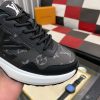 Louis Vuitton Men's Trainer in Black Leather and Monogram Mesh