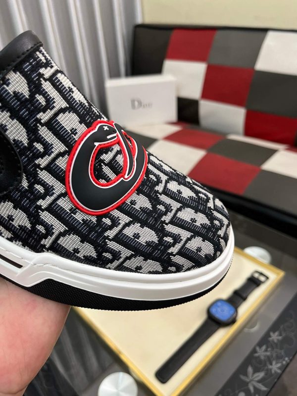 Dior Oblique Jacquard Slip-On Sneaker with Serpent print