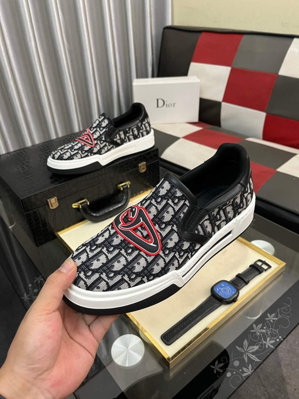 Dior Oblique Jacquard Slip-On Sneaker with Serpent print