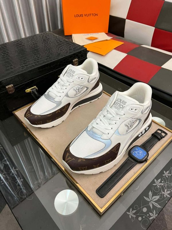 LouisVuittonRunAwaySneakers_3 LV Run Away Sneaker in Brown Monogram Canvas and White Leather