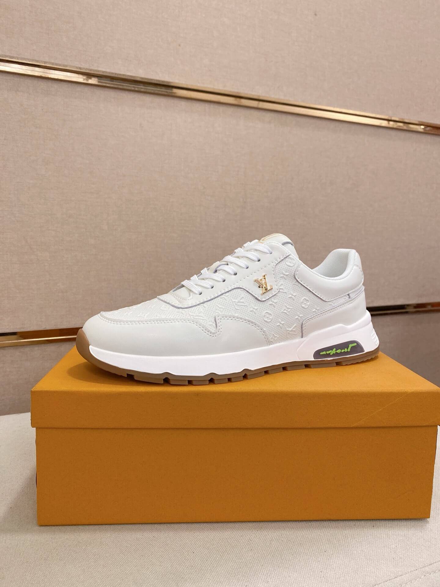 LV Run Away Sneaker in OffWhite Monogram Debossed Leather 8 LV Run Away Sneaker in OffWhite Monogram Debossed Leather - Image 8