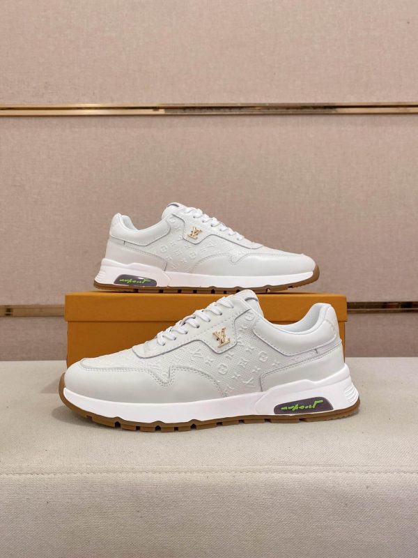 LV Run Away Sneaker in OffWhite Monogram Debossed Leather