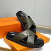 LouisVuittonSlippers_1 Louis Vuitton Men's Green Leather Slippers
