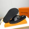 LouisVuittonSlippers_2_16600378-d60e-4bb0-862a-03ef5a8678a9 Louis Vuitton Men's Black Leather Slippers