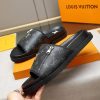 LouisVuittonSlippers_2_193af21b-b7b6-428f-a3f5-57280bc5f85a Louis Vuitton Men's Black Monogram Canvas Slides