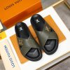 LouisVuittonSlippers_5 Louis Vuitton Men's Green Leather Slippers