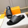 LouisVuittonSlippers_5_f2dd5b5e-df74-49f0-bbed-85f75d074be0 Louis Vuitton Men's Black Monogram Canvas Slides
