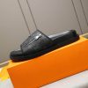 LouisVuittonSlippers_7_94ac6126-43b9-4693-9e05-4f773cf118e0 Louis Vuitton Men's Black Monogram Canvas Slides