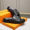 LouisVuittonSlippers_8_3dfa2b3c-da12-4dc6-a53d-76158c3f4946 Louis Vuitton Men's Black Monogram Canvas Slides