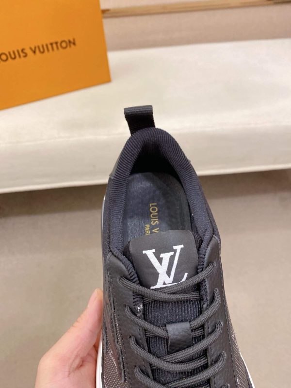 LouisVuittonSneakers_10 LV Runner Sneaker in Black Leather and Brown Mesh