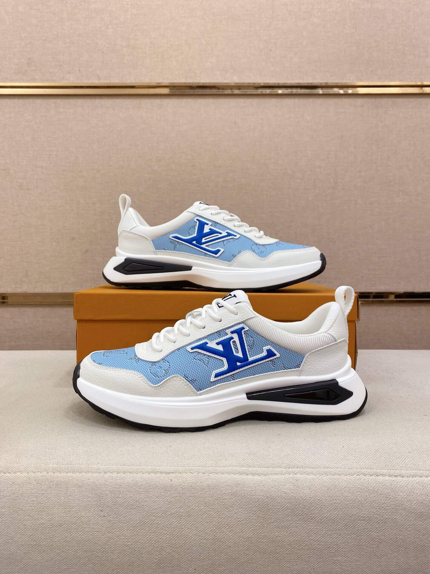 LV Runner Sneaker in Blue and White 1 LV Runner Sneaker in Blue and White