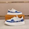 LV Beverly Hills Sneaker Blue Monogram Denim and White Leather