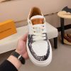 LV Beverly Hills Sneaker Black Monogram Canvas and White Leather