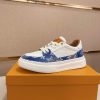 LV Beverly Hills Sneaker Blue Monogram Denim and White Leather