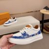LV Beverly Hills Sneaker Blue Monogram Denim and White Leather