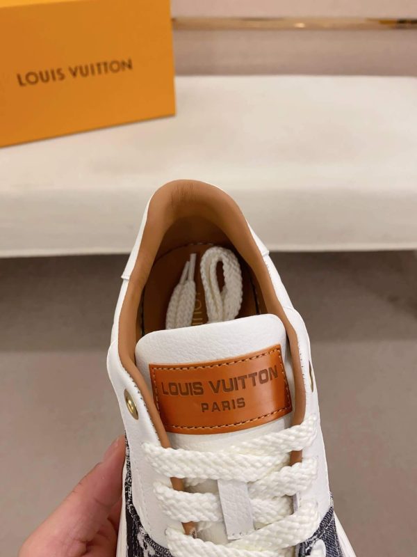 LV Beverly Hills Sneaker Black Monogram Canvas and White Leather