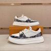 LV Beverly Hills Sneaker Black Monogram Canvas and White Leather