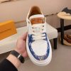 LV Beverly Hills Sneaker Blue Monogram Denim and White Leather