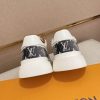 LV Beverly Hills Sneaker Black Monogram Canvas and White Leather
